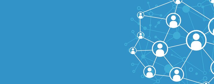 Comunicação empresarial em linha e conceito de conexão de rede social abstrata