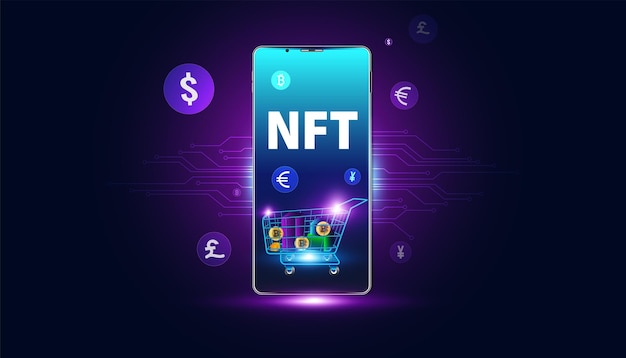 Conceito abstrato de imagem digital ntf token insubstituível