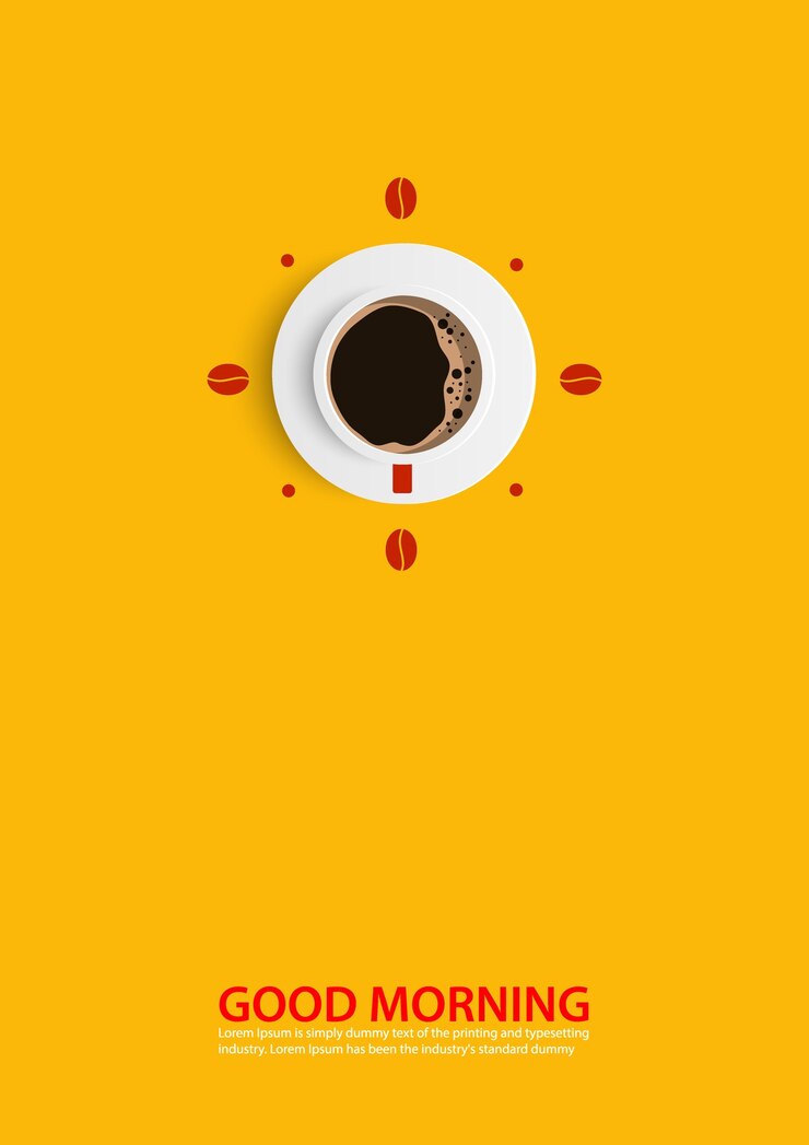 Vetor conceito, café, xícara, tempo, relógio, café