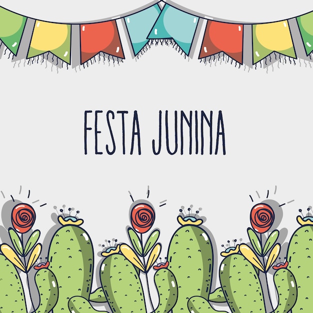 Vetor conceito colorido relacionado com festa junina