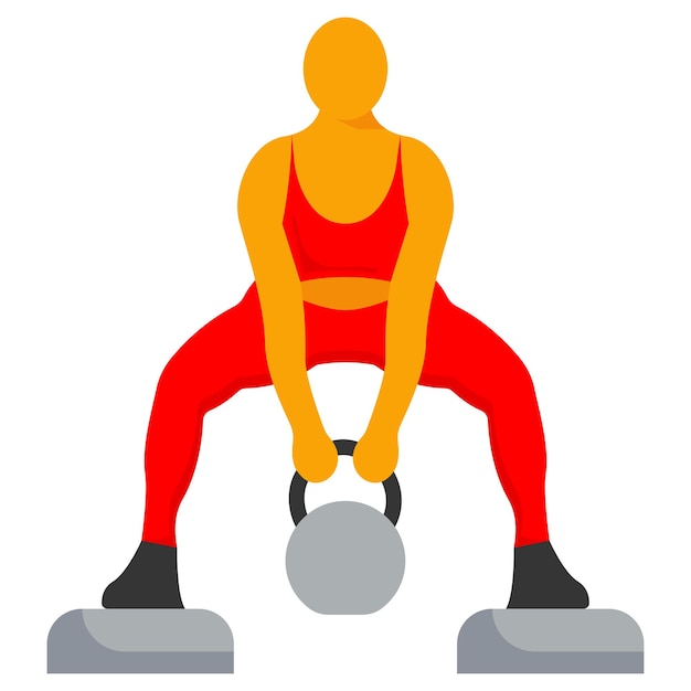 Conceito convencional de balanço de braço duplo balanço de kettlebell treino de fitness e bem-estar e levantamento de peso