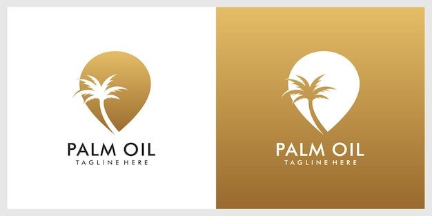 Conceito criativo de design de logotipo de palma simples vetor premium