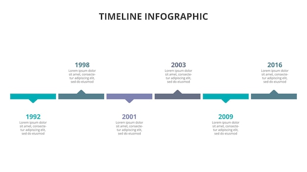 Vetor conceito criativo para cronograma de infográfico. elementos abstratos do gráfico, diagrama com 6 etapas.