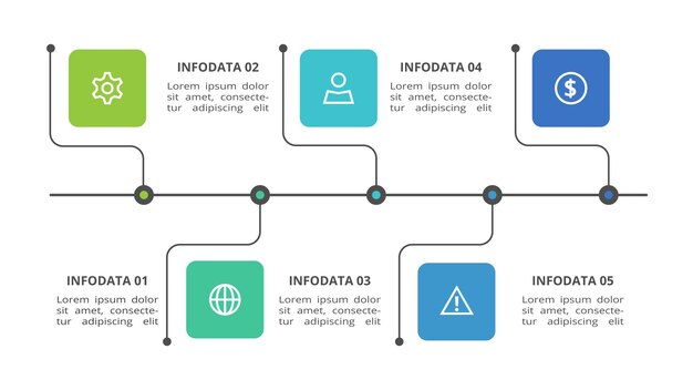 Vetor conceito criativo para infográfico com 5 etapas opções de peças ou processos visualização de dados de negócios