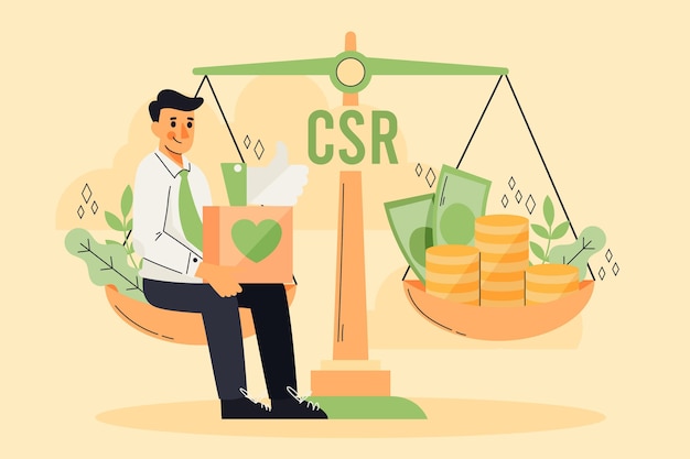 Conceito csr de design plano ilustrado