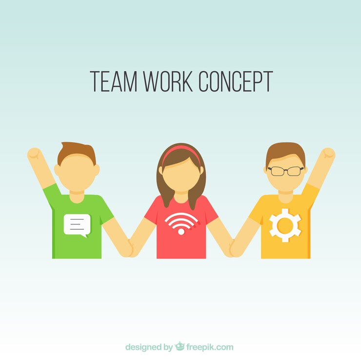 Vetor conceito da equipe de trabalho avatars