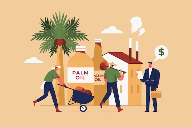 Conceito da indústria produtora de óleo de palma