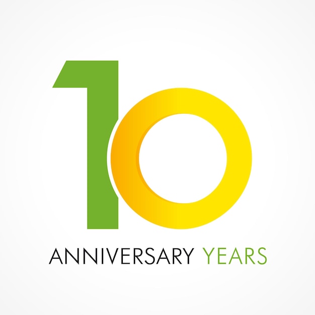 conceito de 10º aniversário. logotipo de 10 anos. Parabéns criativo. Top 10 ideias de números.