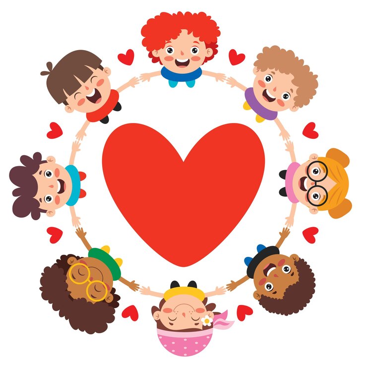 Vetor conceito de amor com personagem de desenho animado