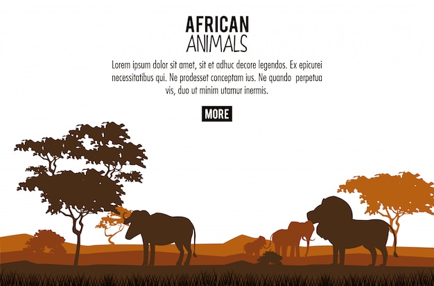 Vetor conceito de animais africanos