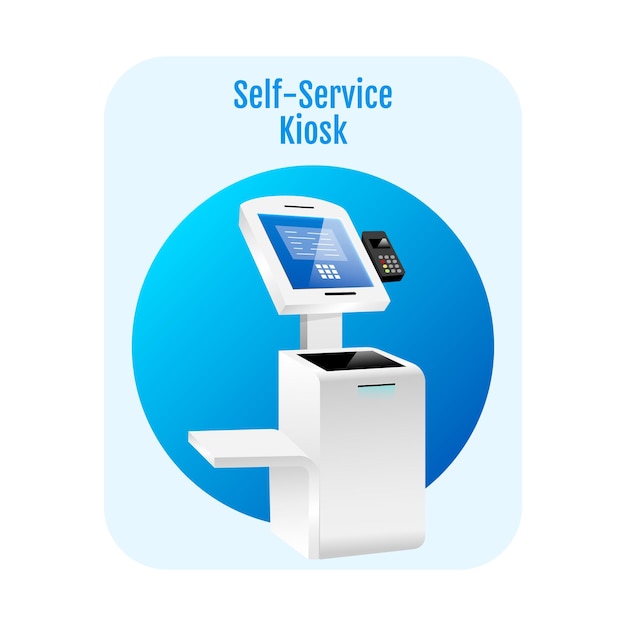 Conceito de apartamento de quiosque self-service