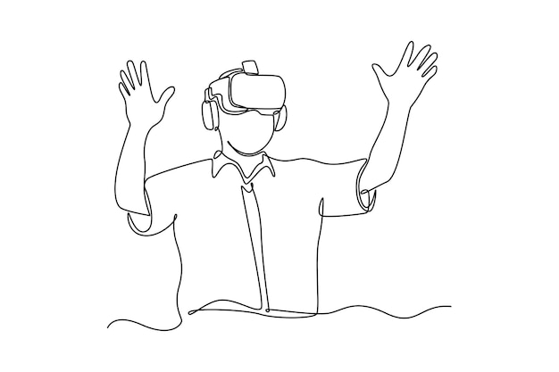 Conceito de aprendizagem de adultos Ilustração gráfica vetorial de desenho de linha única