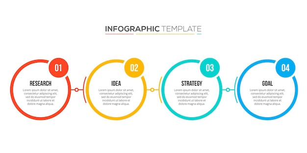 Conceito de apresentação do infográfico do diagrama de layout de fluxo de trabalho de etapas de negócios