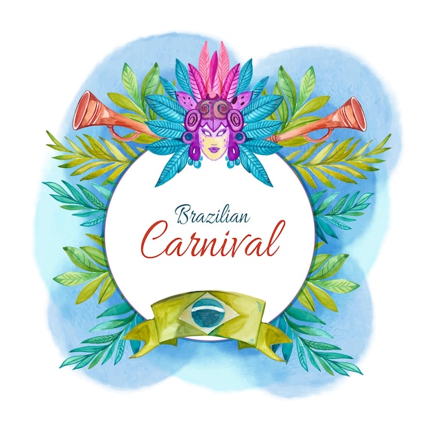 Vetor conceito de aquarela carnaval brasileiro