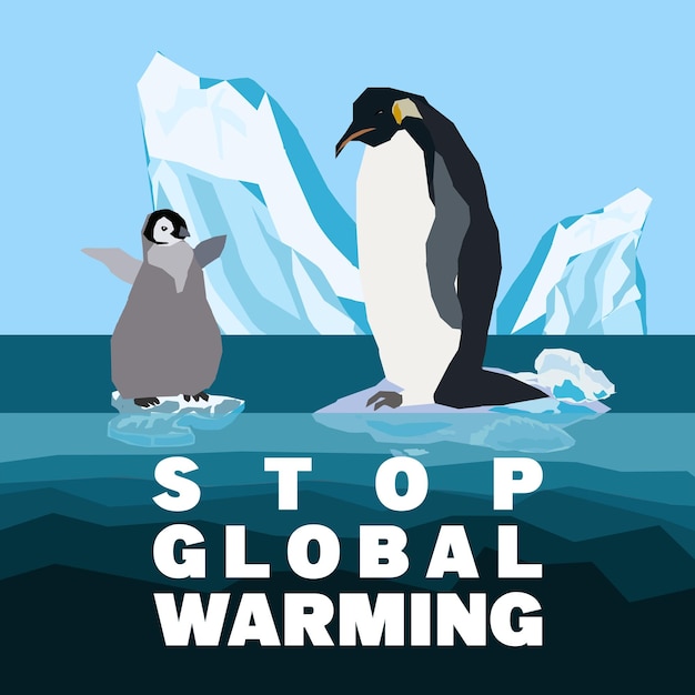 Conceito de aquecimento global pare o cartaz de vetor de aquecimento global