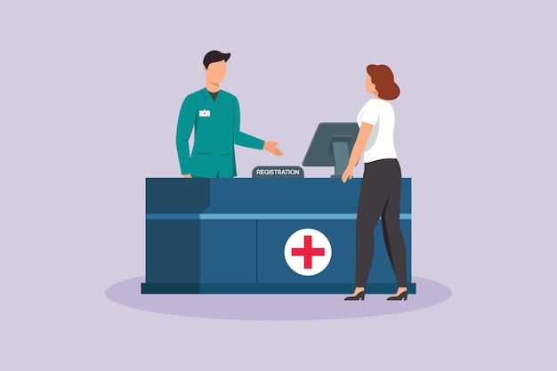 Conceito de atividade do hospital Ilustração vetorial plana colorida isolada