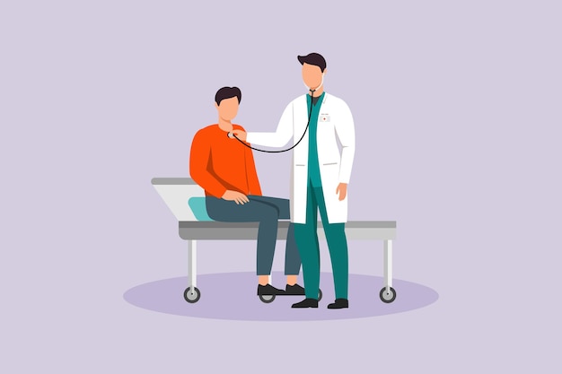 Conceito de atividade do hospital Ilustração vetorial plana colorida isolada
