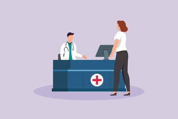 Conceito de atividade do hospital Ilustração vetorial plana colorida isolada