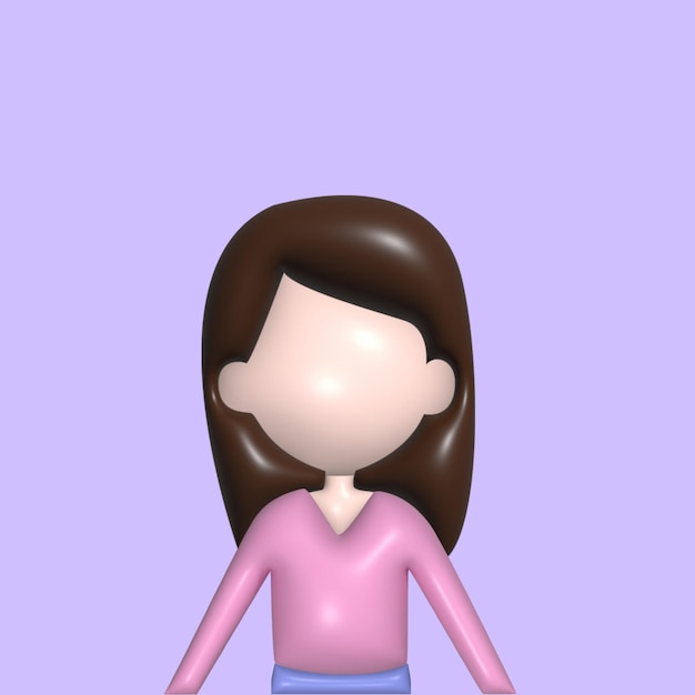 Conceito de atividades femininas Objeto 3D realista estilo de desenho animado Ilustração colorida vetorial