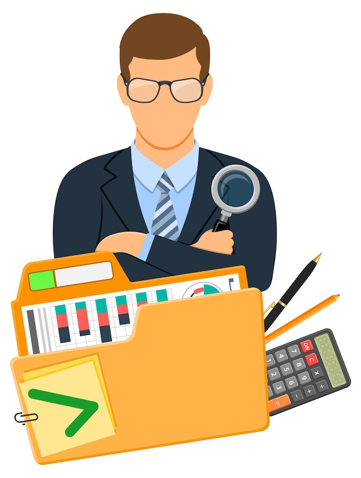 Vetor conceito de auditor e contabilidade