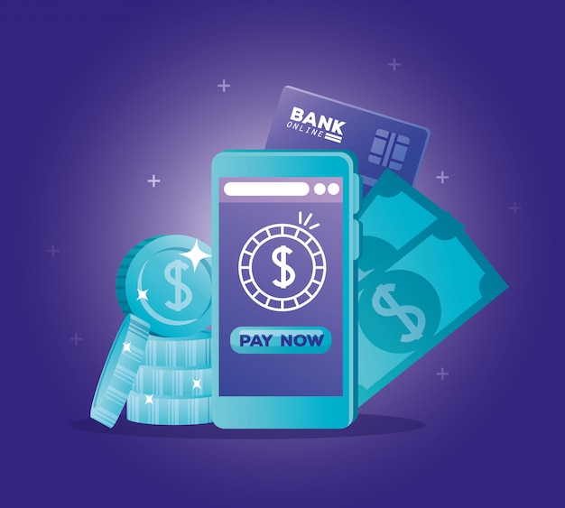 Conceito de banco on-line com smartphone