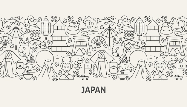 Conceito de Banner do Japão