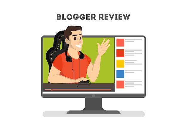 Conceito de blogger de vídeo. Celebridade da Internet na rede social