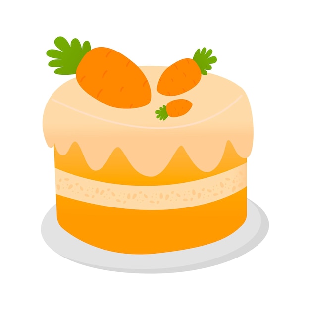 Vetor conceito de bolo de cenoura de férias ilustração vetorial isolada em branco