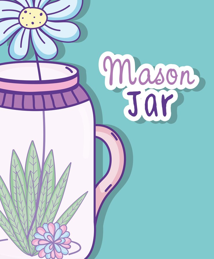 Vetor conceito de bonito dos desenhos animados de jarra de jardim