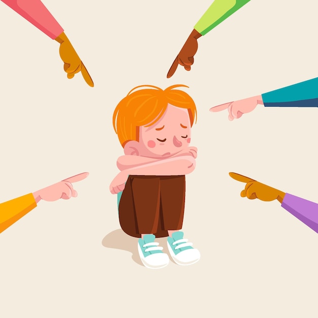 Vetor conceito de bullying ilustrado