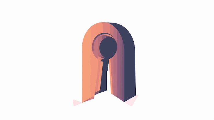 Vetor conceito de buraco de chave bem sucedido imagem isolada de vetor plano 2d único