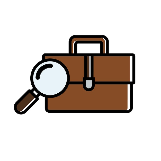 Conceito de busca de emprego Ícone de empresas planas