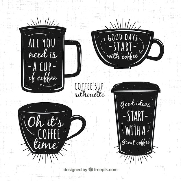 Conceito de café preto com letras