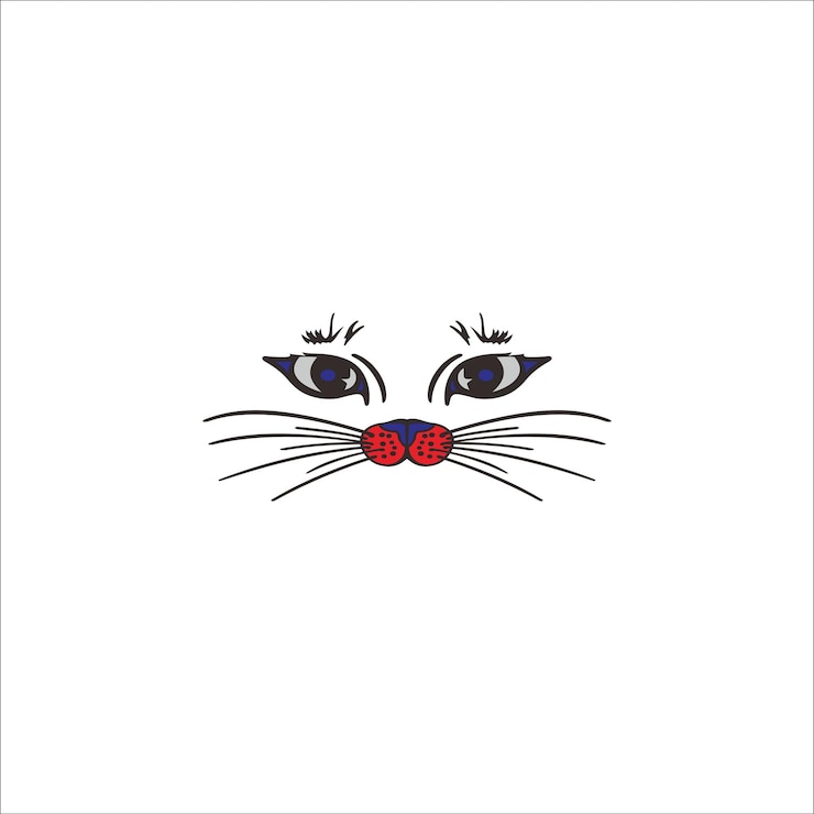 Vetor conceito de cara de gato virada para a frente