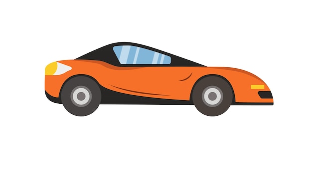 Conceito de carro esportivo Esta é uma ilustração vetorial plana de um carro esportivo laranja