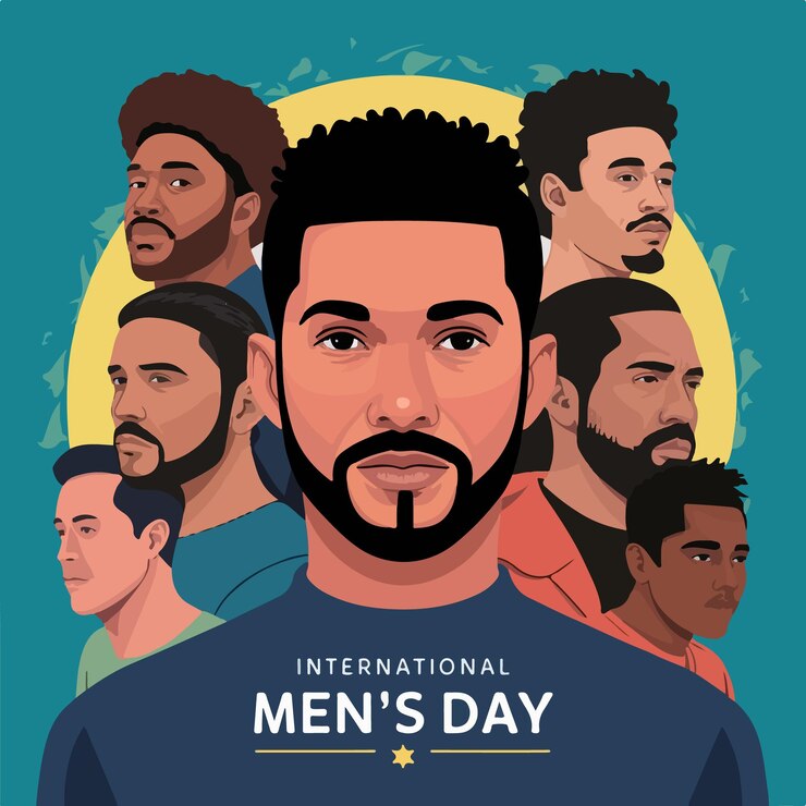 Conceito de cartaz de ilustração vetorial do Dia Internacional do Homem