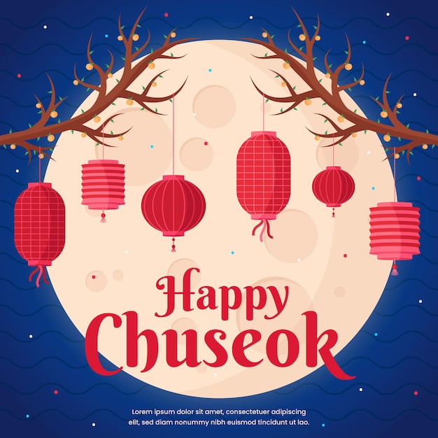 Conceito de chuseok em design plano