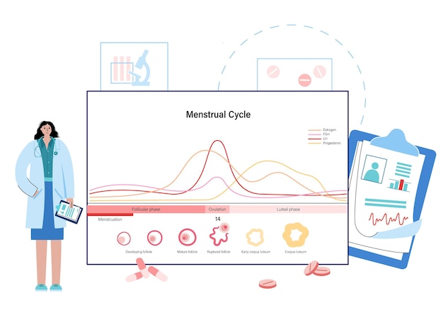 Vetor conceito de ciclo menstrual