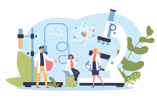 Conceito de ciência. Ideia de educação e inovação. Estude biologia, química, medicina e outras matérias na universidade.