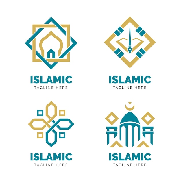 Conceito de coleção de logotipo islâmico