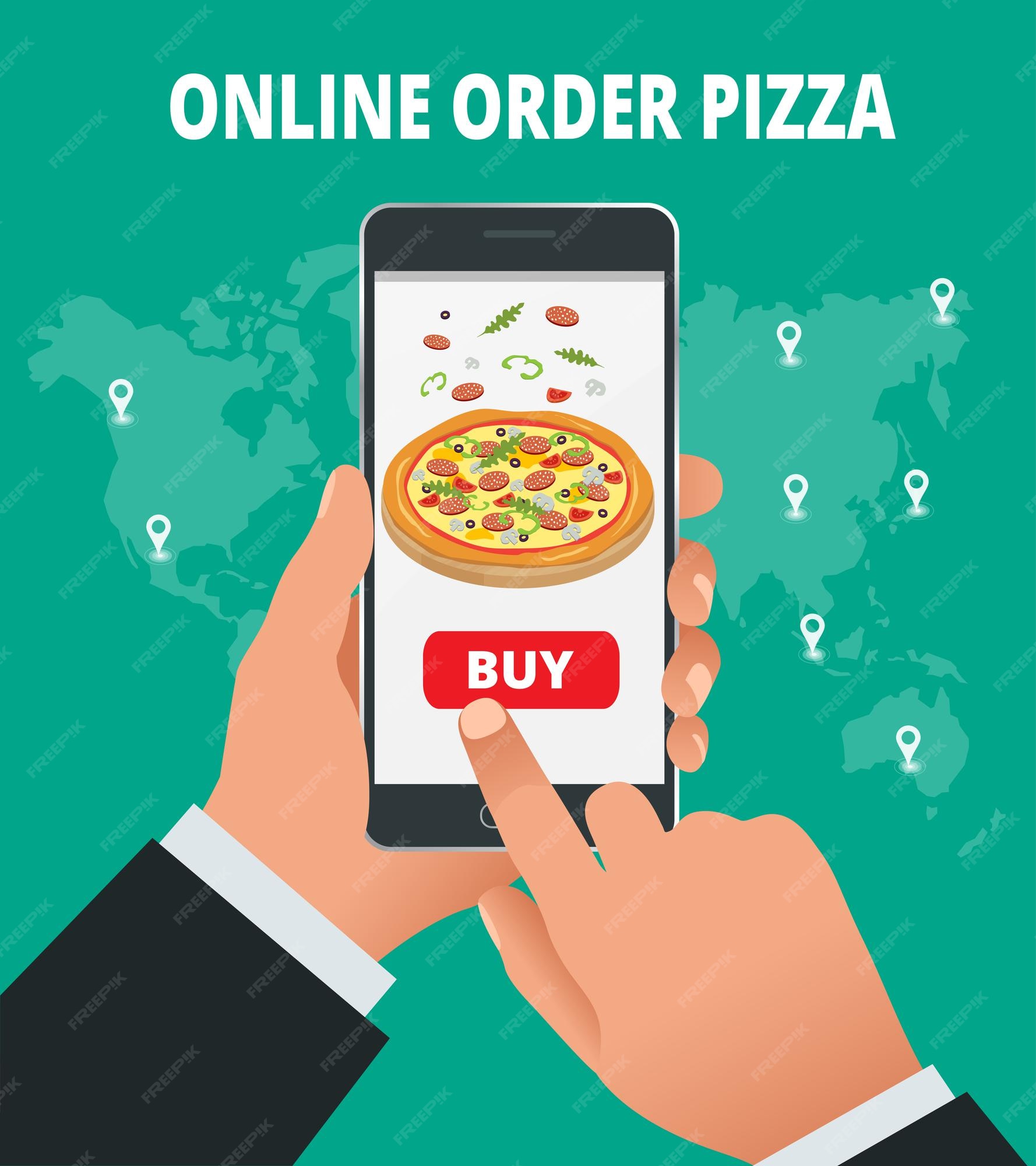 Site de pedido de comida de conceito de comércio eletrônico serviço on-line  de entrega de pizza de fast-food ilustração plana pode ser usado para jogo  de infográfico de anúncio ou ícone de
