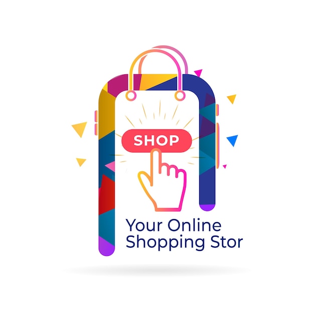 Vetor conceito de compras on-line com aplicativo móvel