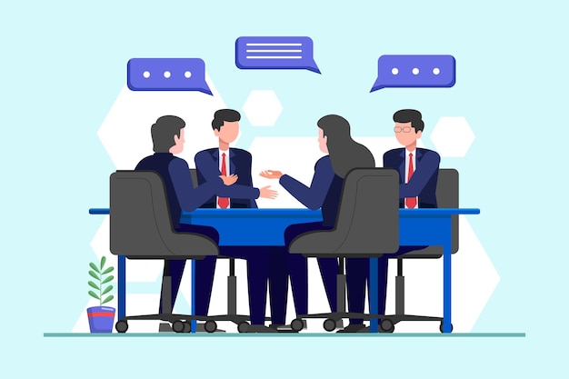 Conceito de comunicação empresarial Ilustração vetorial plana colorida isolada
