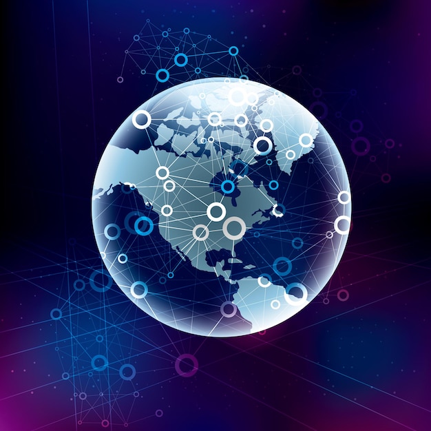 Conceito de comunicação global. O fundo abstrato da tecnologia.