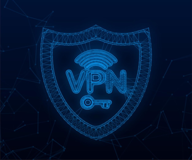 Conceito de conexão vpn segura visão geral da conectividade de rede privada virtual estilo plexus