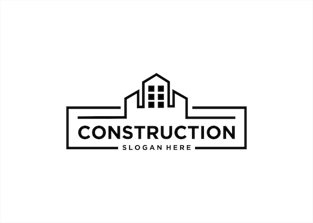 Conceito de construção de design de logotipo de arquiteto de construção