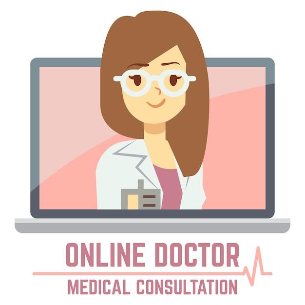 Conceito de consulta de médico on-line de mulher