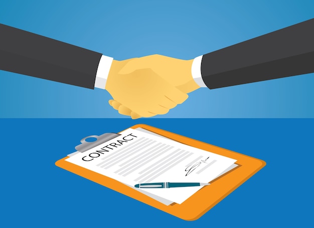 Vetor conceito de contrato de assinatura de contrato. ilustração vetorial