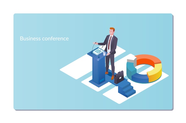 Conceito de convite de conferência de negócios