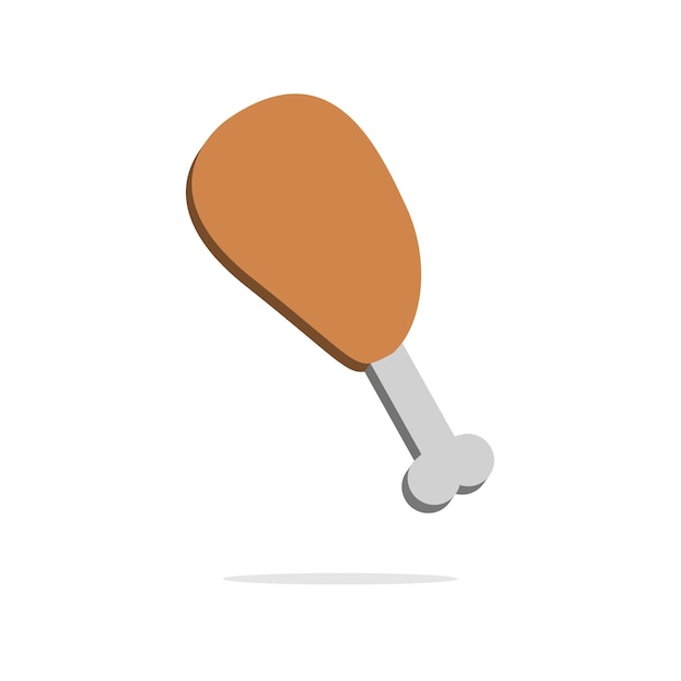 conceito de coxa de frango frito 3d em estilo de desenho animado minimalista